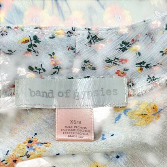 Band Of Gypsies Women Open Front Floral Kimono Cardigan SZ XS/S 100% Polyester - Picture 4 of 11